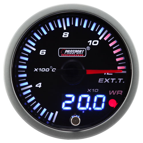 Karwork ProSport JDM "Dual Display" Reloj medidor temperatura escape (60 mm, EGT 1200Â°C)