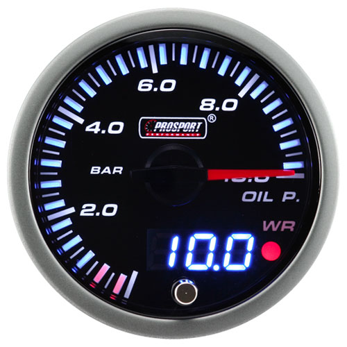 Karwork ProSport JDM "Dual Display" Reloj medidor presión de aceite (60 mm)