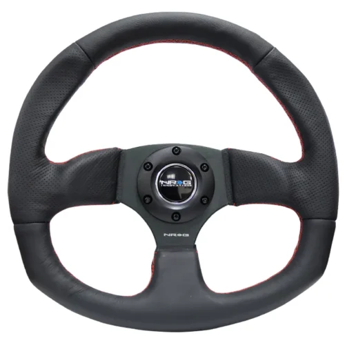 Volante fondo plano de cuero - RST-009R-RS