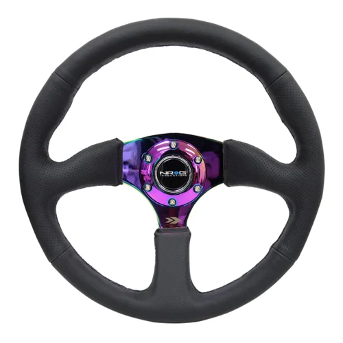 Volante de cuero inspiracion JDM centro rainbow - RST-023MC-R
