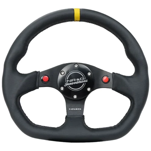 Volante plano de cuero - RST-024D-MB-RY