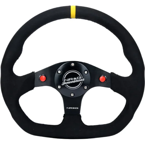 Volante plano alcántara - RST-024D-MB-SA-Y