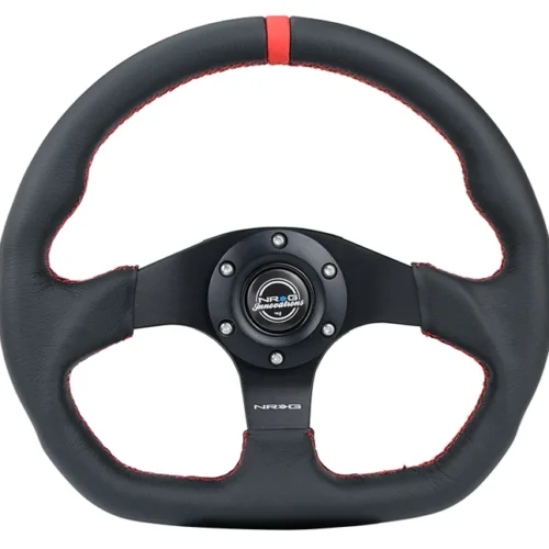 Volante plano de cuero - RST-024MB-R-RD