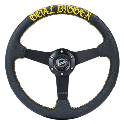 Volante 35cm de cuero - RST-037MB-PR-GD