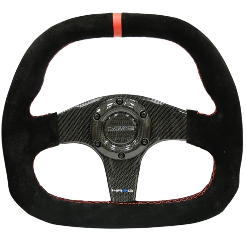 Volante piel vuelta de 32cm con radios en fibra de carbono - ST-019CF